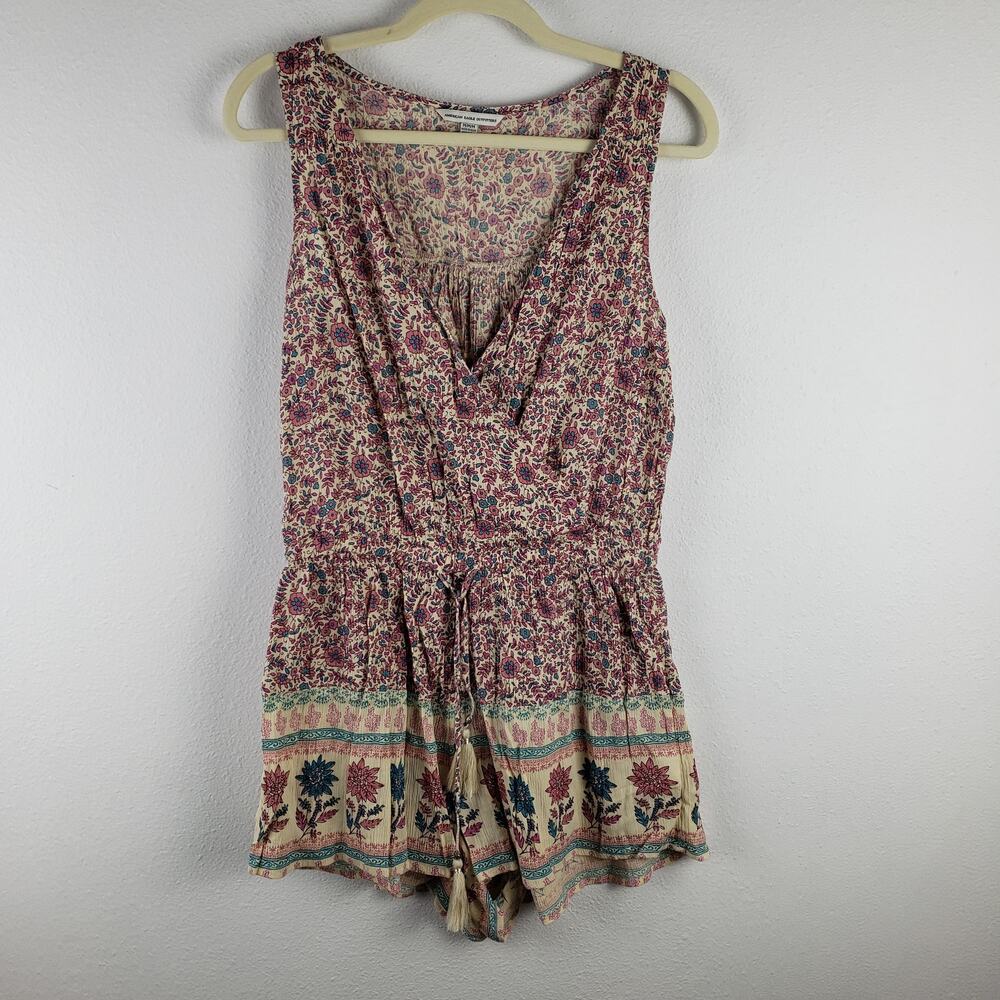 American Eagle Women's M Sleeveless Shorts Romper Vintage Cottagecore Florals‎